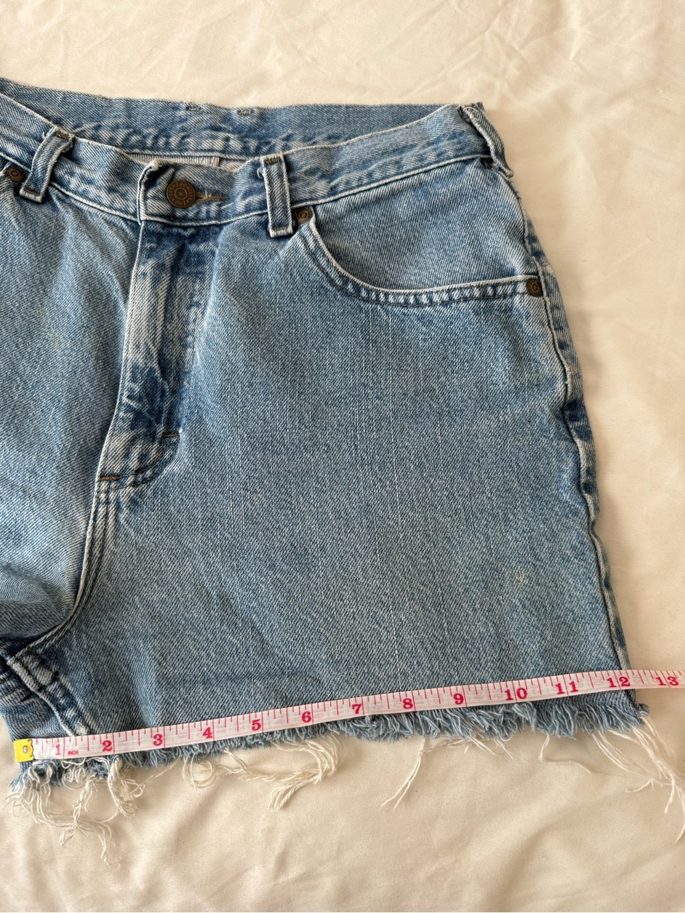 Lee Light Blue Frayed Hem Denim Vintage Shorts Women’s 28 - Picture 9 of 10